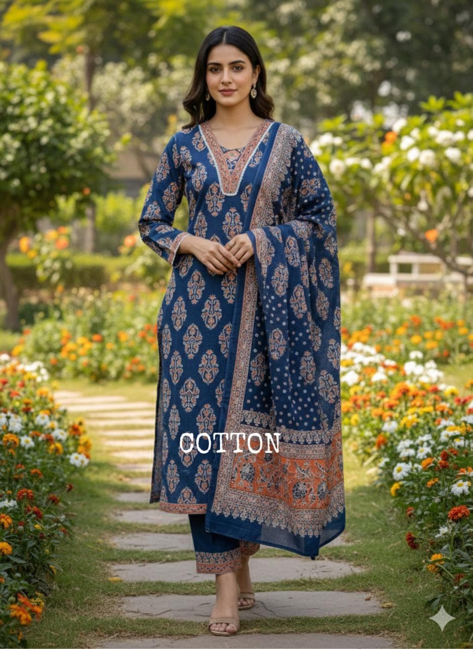 Premium Cotton 60*60 Straight Cut Kurta Set - view 3