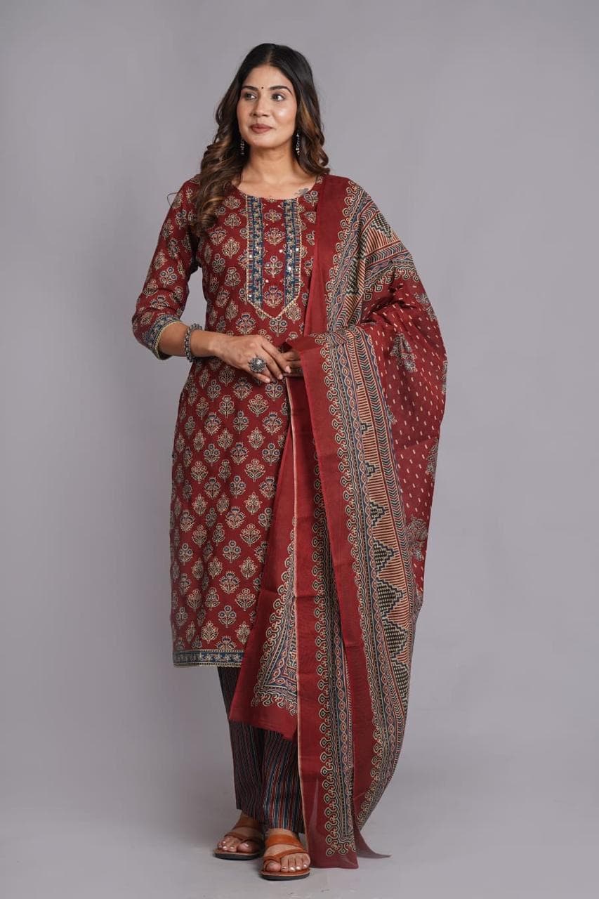 Premium Cotton 60*60 Straight Cut Kurta Set alternate view